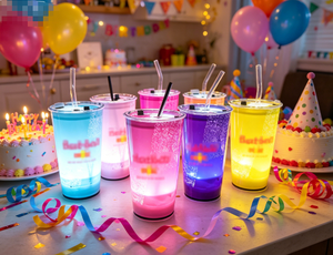 Vasos luminosos DAMAI con logotipo personalizado, activados por agua, con luz LED intermitente, muy vendidos. - Product Image 3