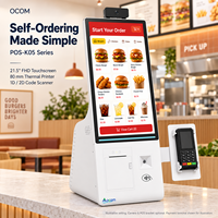 Terminal de point de vente Windows, écran tactile 21,5 pouces, kiosque en libre-service tout-en-un avec imprimante thermique pour la vente en gros aux restaurants