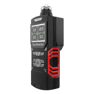 Pulitong Monitor Meter Gas Portabel, Detektor Gas Multi 4 Portabel dengan Klip Mikro (H2S O2 CO Ex) untuk Keamanan, Tampilan Warna | Tipe Pompa