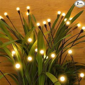 Lampes solaires <span class=keywords><strong>de</strong></span> jardin à 6 LED, indice IP65, étanches, effet luciole, <span class=keywords><strong>lumière</strong></span> blanc chaud doux, à intensité variable, pour l'éclairage <span class=keywords><strong>de</strong></span> <span class=keywords><strong>Noël</strong></span> - Product Image 3