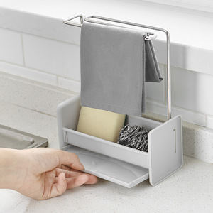 <span class=keywords><strong>Cucina</strong></span> staccabile panno per lavare i piatti straccio in acciaio inox sapone e spugna supporto appeso con scarico lavello per utensili - Product Image 3