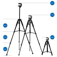Trípode Profesional Prémium para Teléfono, Cámara de Video y Anillo de Luz, Soporte de Aluminio para Viaje Compatible con Cámaras DSLR Canon