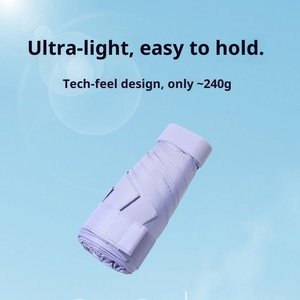 ร่มพับขนาดเล็ก 5 ตอน 6 ซี่โครง โพลีเอสเตอร์ สำหรับกันแดด กันฝน น้ำหนักเบาพิเศษ พร้อมซิป รุ่น Sunday Flat Five-fold - Product Image 3