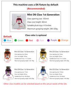 Machine à griffes en métal sur mesure pour peluches, distributeur de jouets en peluche avec fonctionnement à pièces, prise en charge de l'anglais, garantie 1 an - Product Image 5