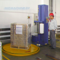 Machine d'emballage de palettes semi-automatique à pré-étirement avec plateau tournant de 2000 mm pour l'emballage logistique, capacité de charge de 1500 kg