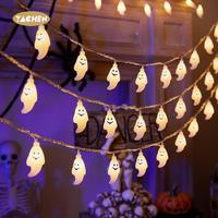 Décorations d'Halloween originales YACHEN, lumières en guirlande 3D à piles, fantômes, citrouilles, chauves-souris, pour la maison, intérieur, extérieur, fête