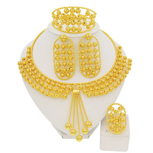 Fabricant de <span class=keywords><strong>bijoux</strong></span> à la mode de Guangzhou, ensembles de <span class=keywords><strong>bijoux</strong></span> élégants en plaqué <span class=keywords><strong>or</strong></span> <span class=keywords><strong>18</strong></span> <span class=keywords><strong>Carat</strong></span> de dubaï pour femmes - Product Image 1