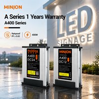 Alimentation à découpage MINJON 400W étanche 12V 33.3A, boîtier en fer, efficacité 85%, garantie 1 an, driver LED, entrée 180-265V