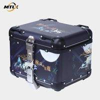 Coffre de moto MTLX 42L en aluminium, étanche, antivol, à dégagement rapide, avec autocollant Elk pour scooter, cruiser, ADV