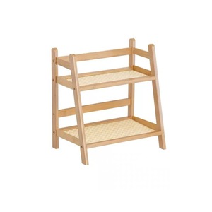 Double Layer <b>Desktop</b> <b>Shelf</b> Rectangular Storage Organizer For Desk Neatening 2 Tier Wooden Rack - Product Image 5
