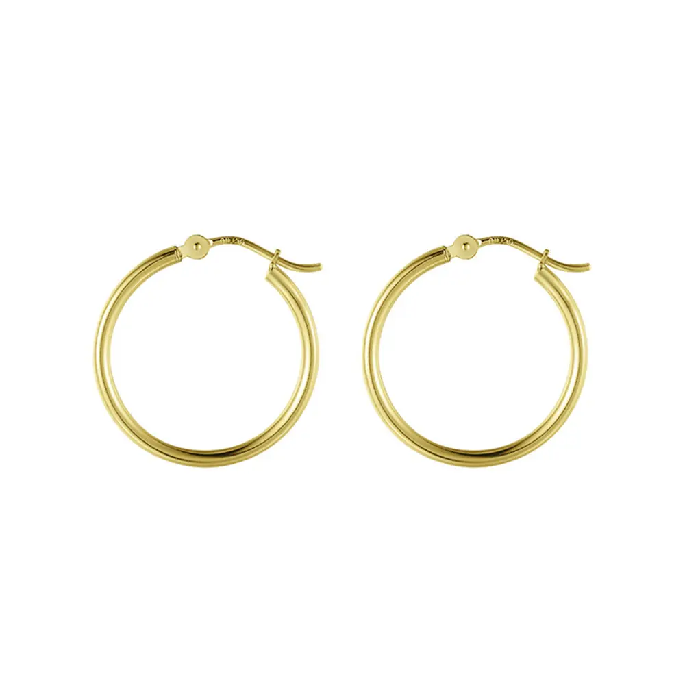 Pure Real Au750 Gold 18k Jewelry DIY Accessories Round Ring Hoop Earring Size Optional Accept 14k 10K 9K OEM Order