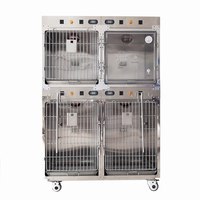 Cage d'unité de soins intensifs (USI) vétérinaire 4 portes en acier inoxydable pour chiens et chats, la plus vendue, avec thérapie infrarouge et oxygène, facile à utiliser