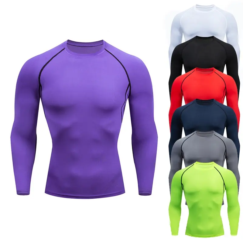 Men Compression Running T Shirt Fitness Quick Dry Rashgard Tight Long Sleeve Sport tshirt Training Jogging Shirts Gym Sportswear