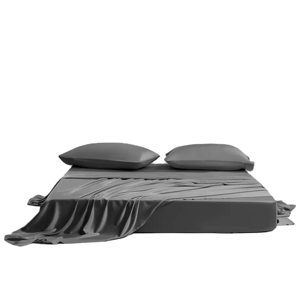 Bamboo Fiber Luxury Black Bedding Sets Bed Sheets Four Size Available 300TC