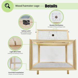 Grandes <span class=keywords><strong>cages</strong></span> à hamsters en bois, habitat pour hamsters, souris et rats avec ventilateur, <span class=keywords><strong>cages</strong></span> pour petits animaux - Product Image 5