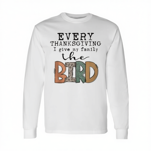 Tout au long de Thanksgiving, je fais cadeau à ma famille du t-shirt à manches longues The Bird, unisexe, col rond, impression numérique - Product Image 2