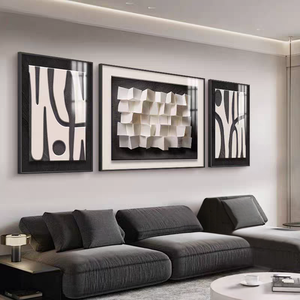 Toptan Estetik Geometrik Siyah Beyaz Soyut Duvar Resmi Modern İskandinav Duvar Sanatı Resmi Ev Dekoratif Tablosu - Product Image 5