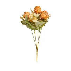 Longstar नई डिजाइन शीर्ष-रेटेड शादी की सजावट कृत्रिम गुलाब फूल कृत्रिम रेशम गुलाब गुलदस्ता