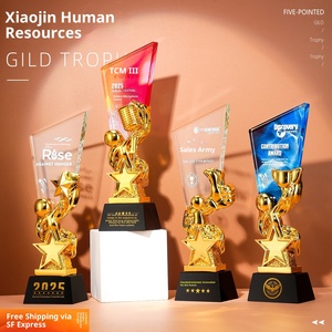Trophée en verre de cristal sur mesure UV Eco-Friendly Creative Annual Meeting Competition Award Commémorative Children's Emcee Speech - Product Image 1