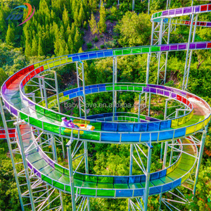 Parc d'attractions personnalisé manèges terrain de jeu aquatique toboggan pour enfants et adultes toboggan de parc aquatique extérieur toboggan tubulaire en verre - Product Image 5