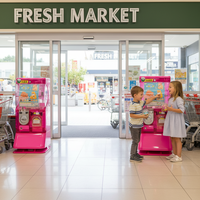 Distributeur automatique de jouets commercial monocouche de 60 à 150 pièces avec système de pièces et jetons, rose-rouge, garantie 1 an, vente chaude