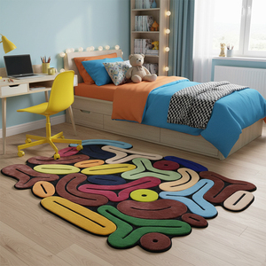 Alfombra de seda de bambú de lana de Nueva Zelanda con rompecabezas personalizado, Alfombra de alta calidad para sala de estar, decoración del hogar - Product Image 4