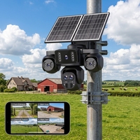 SZGOING 4G 5 Lensli AOV Solar Dış Mekan PTZ Güvenlik Kamerası 4K Ultra HD CMOS IP66 Su Geçirmez 7/24 Sürekli Kayıt O-Kam Uygulaması