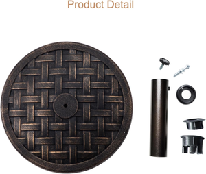 Base <span class=keywords><strong>de</strong></span> <span class=keywords><strong>parasol</strong></span> <span class=keywords><strong>de</strong></span> jardin <span class=keywords><strong>en</strong></span> <span class=keywords><strong>fonte</strong></span> robuste support <span class=keywords><strong>de</strong></span> parapluie <span class=keywords><strong>de</strong></span> conception florale ronde pour mobilier d'extérieur pour cour gym utilisation extérieure - Product Image 3