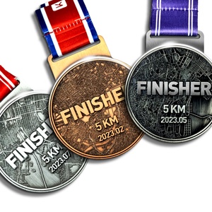 Low MOQ Custom Marathon 5/10K Professional Manufacturer Free Design Service Sports Event Awards Bulk Orders Medals Display Frame - Product Image 1