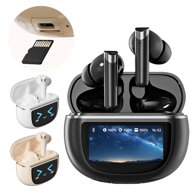 M87 Smart Touch Screen Bluetooth Earbuds Can Insert TF Card MP3 Playback with CE BQB Certified Bluetrum Chip Wireless Earphone