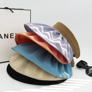 <span class=keywords><strong>Chapeau</strong></span> pare-soleil pour femmes résistant aux UV <span class=keywords><strong>Chapeau</strong></span> d'été pour la plage <span class=keywords><strong>Chapeau</strong></span> uni multiple pour les cheveux en plein air <span class=keywords><strong>Chapeau</strong></span> à visière pliable à toit vide à large bord - Product Image 3