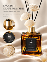 Diffuseur de parfum d'ambiance de luxe longue durée avec bâtonnets floraux, flacon de parfum d'intérieur