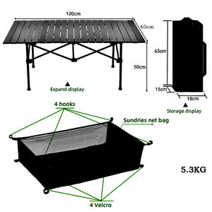 Table pliable APT009, patio portable en métal, pour jardin, carré, table d'extérieur, nouveauté 2022 - Product Image 6