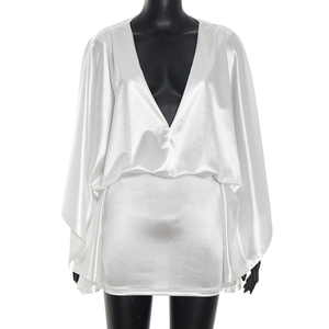 Viviblook D25DS394 Sexy Streetwear tenues Sexy automne hiver décontracté nouveau ample col en v élégant Mini robes moulantes pour les femmes - Product Image 1