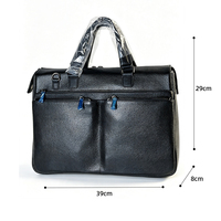 Bolso Mensajero de Cuero Genuino con Costuras Impecables, Superficie con Textura de Litchi, Impermeable y Antisuciedad para el Trabajo Diario y Negocios