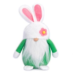Plush Easter Bunny Gnomes in Pink Bright Yellow Fresh Green Adorned with Flowers-Easter Decorations & Gifts - Product Image 4