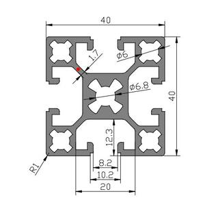 Perfil de Aluminio Estándar Europeo para Valla de Aluminio, Perfil 4040HJ, Fábrica de Perfiles de Aluminio en Stock, Procesamiento de Marcos - Product Image 4
