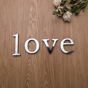 Letras Minúsculas Regulares, Espejo Acrílico Dorado, Adhesivo de Pared Impermeable y Ecológico, Letra <span class=keywords><strong>Cursiva</strong></span> 3D, Decoración Moderna para el Hogar - Product Image 2