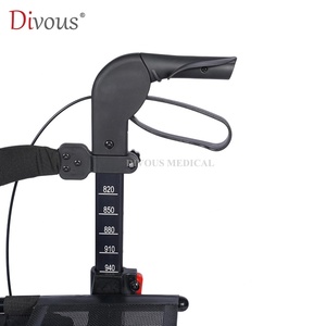 Carbon Fiber Caremoving 4wheel Rolling Walkers <b>Cane</b> <b>Chair</b> Walking Senior Height Adjusts Soft Walking Aid for Elderly - Product Image 4