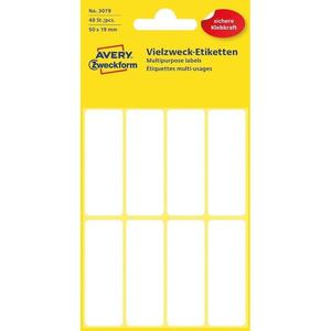เอเวอรี่ zweckform vielzwectiketten 3079 50x19xmm weiβ 48 stück - Product Image 2