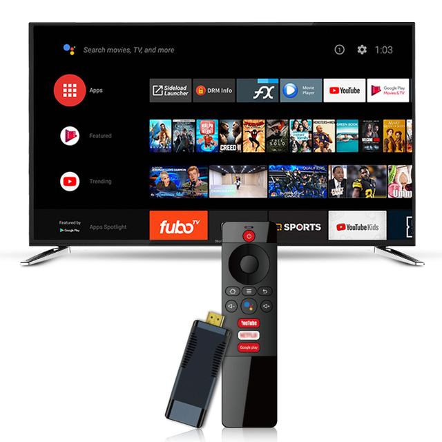 NEW Androidtv Stick H313 Voice Control Remote google Assistant Fire Device 4k Android 10.0 Tv Stick