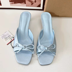 Nouvelle Collection Été – Mules Stiletto Élégantes et Minimalistes à Bout Carré Ouvert avec Nœud pour Femme - Product Image 3