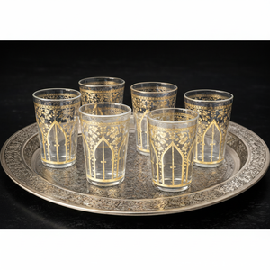 clear <b>glasses</b> with gold print Moroccan <b>Glasses</b> <b>Tea</b> <b>Cup</b> /Arabic <b>tea</b> <b>cup</b> set of 6 - Product Image 1