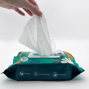 Échantillon gratuit de lingettes humides sensibles biologiques pour bébé, lingettes désinfectantes jetables non parfumées pour enfants - Product Image 2