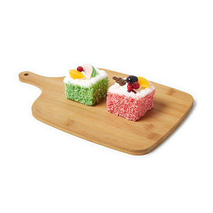 Tabla de cortar de bambú rectangular con mango antideslizante, duradera, para cocina, repostería, frutas, sushi, pizza, fácil de limpiar - Product Image 1