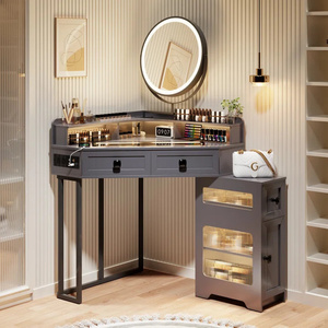 Corner Makeup Vanity <strong>With</strong> <strong>Mirror</strong> Luxury Nordic Bedroom Makeup <strong>Table</strong> Modern <strong>Simple</strong> Multi-functional <strong>Dressing</strong> <strong>Table</strong> - Product Image 4