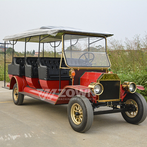 Auto Clásico Retro Eléctrico ZOWN de 4 Plazas, Rojo con Detalles Dorados, Diseño Descapotable - Product Image 3
