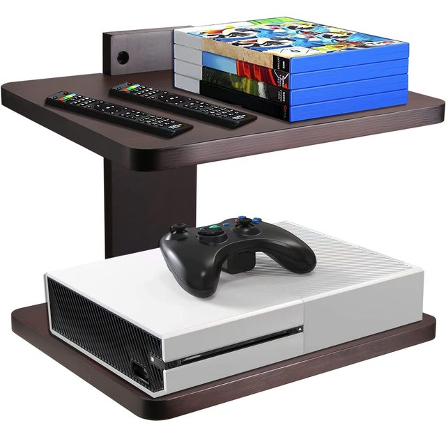 Wooden Floating Projector Shelf Wall-mounted DVD Rack Floating TV Shelf Under TV Rack Wall Mounting Floating Shelf Bracket