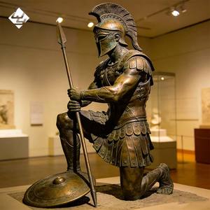高品質で大きく美しい、カスタマイズされた公園のモダンな庭園装飾、ギリシャ戦士の鎧ブロンズ彫刻 - Product Image 6