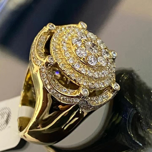 Cincin Moissanite Fashion Kustom Perhiasan Mewah Gaya Besar Ukuran Besar Cincin Pria Moissanite Bulat Perak Sterling 925 Cincin Cuban - Product Image 3